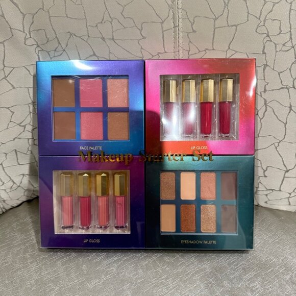 Make up Set (Face Palette, Lip Gloss, Eye Shadow Palette) NEW never used - Picture 2 of 11